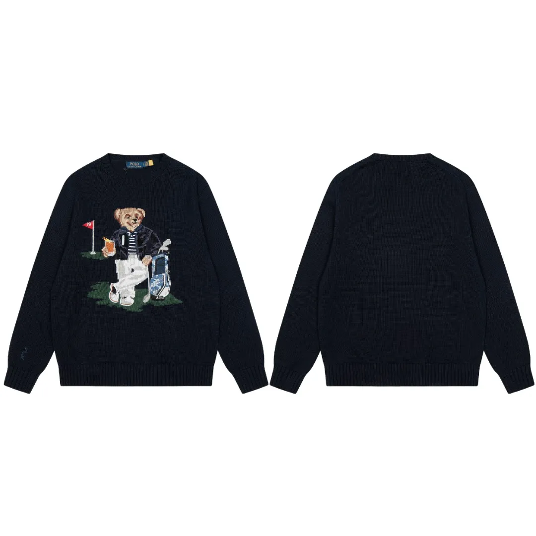 P470 Top quality" Style number: DS880# (not off the shelves all year round) [Ralph Lauren heavy industry bear golf autumn and winter couples knitted crew neck sweater] ✅Ralph Lauren Ralph Lauren classic basic bear heavy craftsman knitted sweater for men and women couples ✅Main supplier platform live broadcast wholesale entity out of stock will be replenished not removed from the shelves ✅ZP quality 1:1 version can scan the code to enter the GF website counter quality ✅detailed quality is the only one in Guangzhou Imported quality cotton yarn Focus on high-end, cost-effective, and good quality. Needless to say, the version is restored to the original version. The maximum size can be worn up to 190 pounds. Loose, comfortable and stress-free. ✅The upper body is simple and easy to match. A must-have for men. Good-looking clothes are never picky. A must-have for couples. Recommended for wardrobe. Size: S-XL Color: Navy